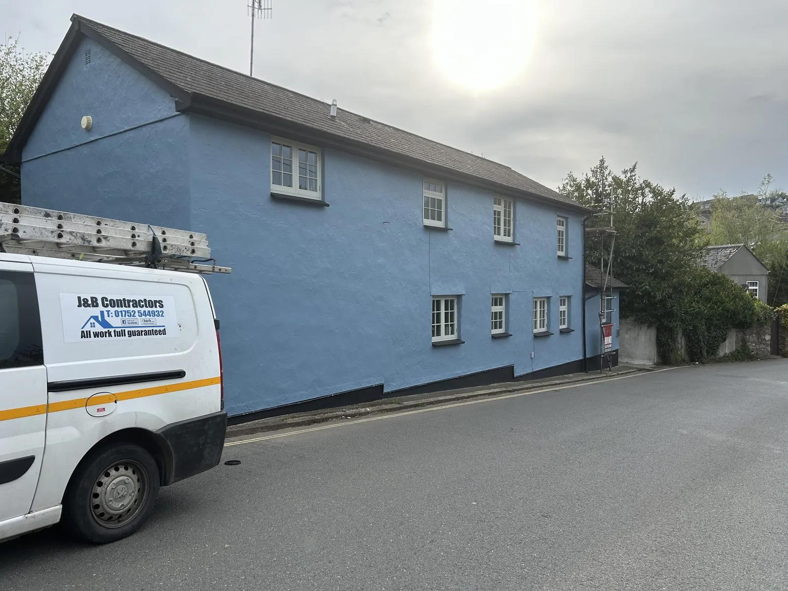 Exterior painting of a detached house in Looe